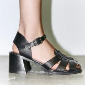 Like New Zara Stylish Black Strappy Sandals